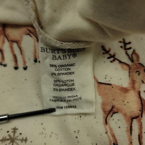 Burts Bees Baby Pajama Pants Womens L Christmas Print Straight‎ Pockets Reindeer - Picture 5 of 10